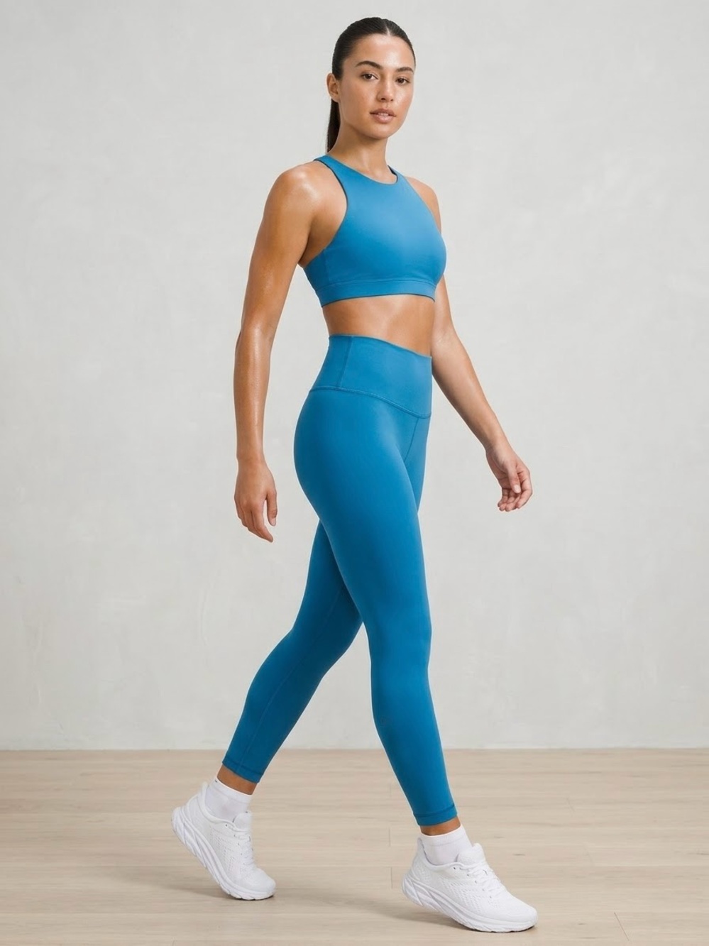 Lululemon Wunder Train High Rise Leggings Size 4 Blue Teal Yoga Pants LW5CR7S